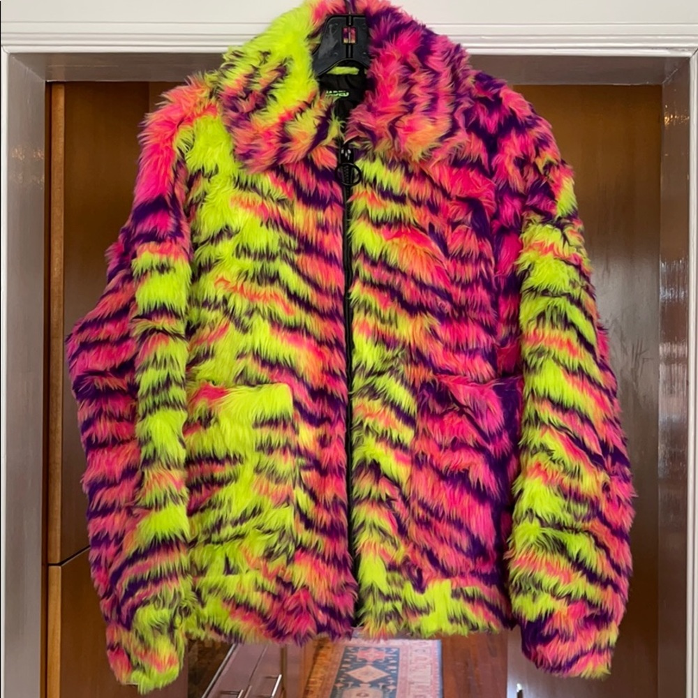 Faux fur neon jacket from Jaded of London.